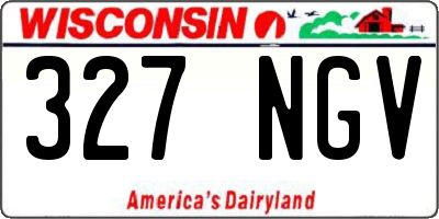 WI license plate 327NGV