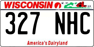 WI license plate 327NHC