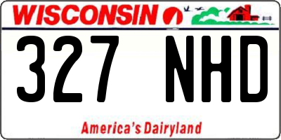 WI license plate 327NHD