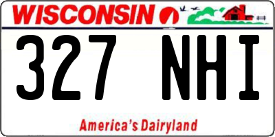 WI license plate 327NHI
