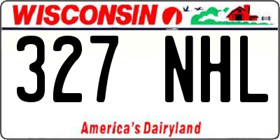 WI license plate 327NHL