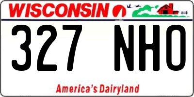 WI license plate 327NHO