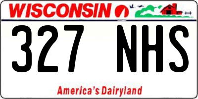 WI license plate 327NHS