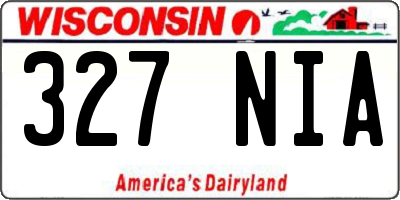 WI license plate 327NIA