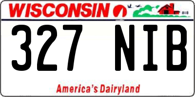 WI license plate 327NIB