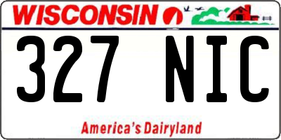 WI license plate 327NIC