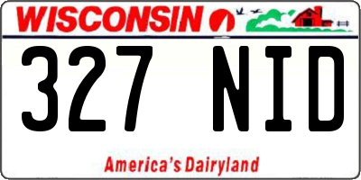 WI license plate 327NID