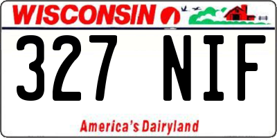 WI license plate 327NIF