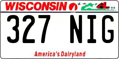 WI license plate 327NIG
