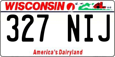 WI license plate 327NIJ