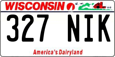 WI license plate 327NIK
