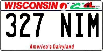 WI license plate 327NIM