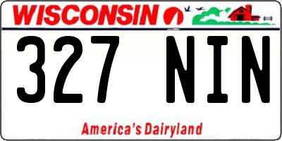 WI license plate 327NIN