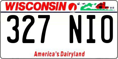 WI license plate 327NIO