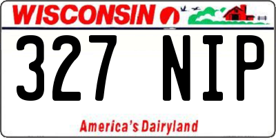 WI license plate 327NIP