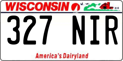 WI license plate 327NIR