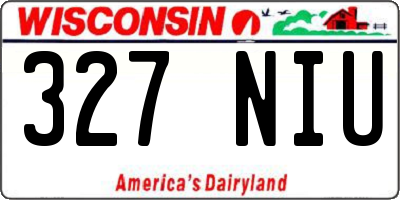 WI license plate 327NIU