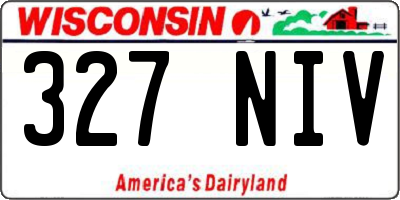 WI license plate 327NIV