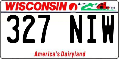 WI license plate 327NIW