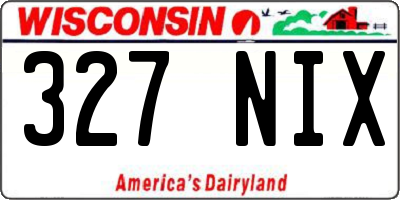WI license plate 327NIX