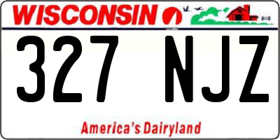 WI license plate 327NJZ