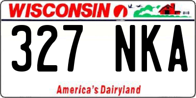 WI license plate 327NKA