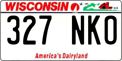 WI license plate 327NKO