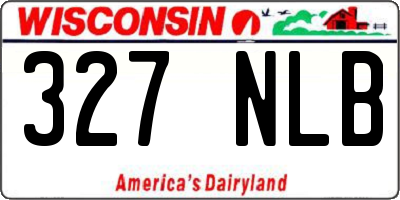 WI license plate 327NLB