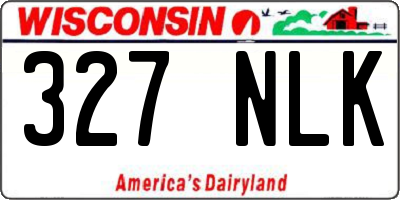 WI license plate 327NLK