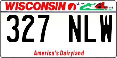 WI license plate 327NLW