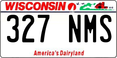 WI license plate 327NMS