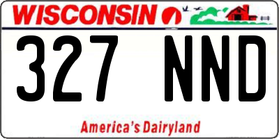 WI license plate 327NND