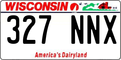 WI license plate 327NNX