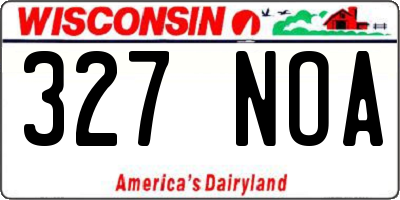 WI license plate 327NOA