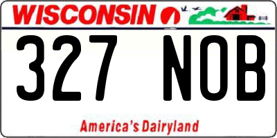 WI license plate 327NOB