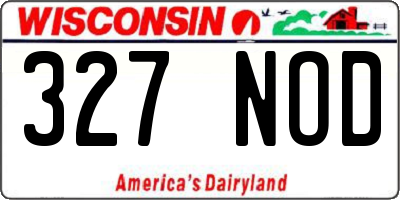 WI license plate 327NOD