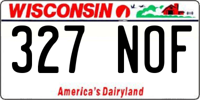 WI license plate 327NOF