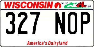 WI license plate 327NOP