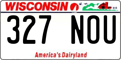 WI license plate 327NOU