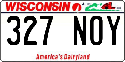 WI license plate 327NOY