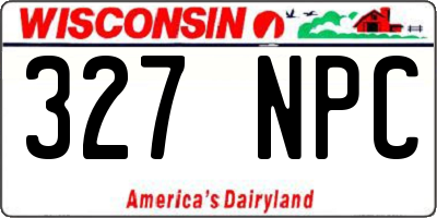 WI license plate 327NPC