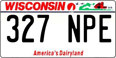 WI license plate 327NPE
