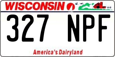 WI license plate 327NPF