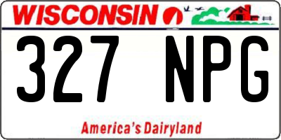 WI license plate 327NPG