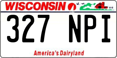 WI license plate 327NPI