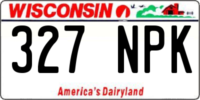 WI license plate 327NPK