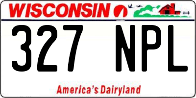 WI license plate 327NPL