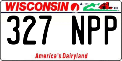 WI license plate 327NPP