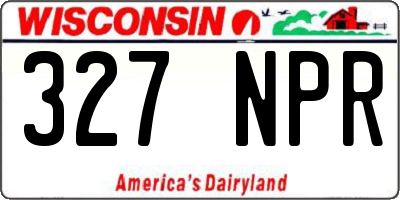 WI license plate 327NPR