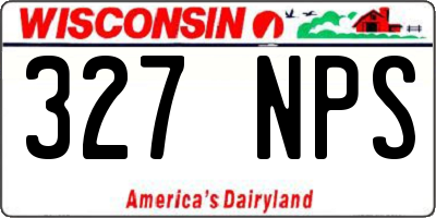 WI license plate 327NPS